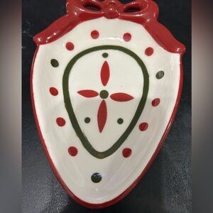 Red and White Decorative Ceramic Plate